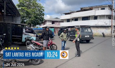 SATLANTAS-POLRES-NGADA-LAKSANAKAN-PATROLI-DAN-PENGATURAN-LALU-LINTAS,-WUJUDKAN-KAMSELTIBCARLANTAS-DI-KOTA-BAJAWA