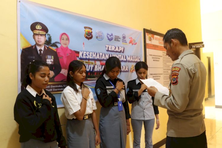 Sambut Hari Bhayangkara Ke-80, Polres Ngada Berikan Terapi Kesehatan Mental USEFT untuk Ojol dan Pelajar