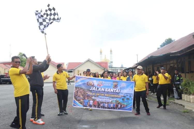 Semarak Hari Bhayangkara ke-80, Polres Ngada Gelar Jalan Santai dan Olahraga Bersama Wujudkan Polri untuk Masyarakat  ‎