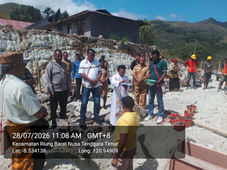 POLRES NGADA DUKUNG PEMBANGUNAN KOPERASI DESA MERAH PUTIH DI RIUNG BARAT ‎