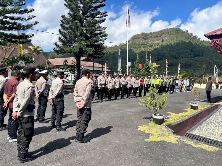 POLRES NGADA GELAR APEL SIAGA BENCANA, SIAPKAN PERSONEL DAN POSKO BANTUAN