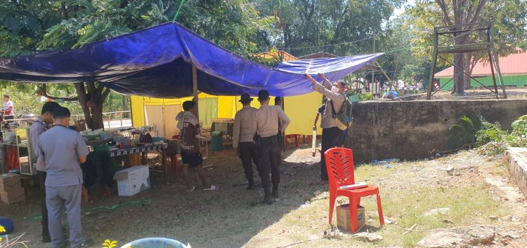Gerak Cepat Pascagempa, Polsek Riung bangun tenda Darurat untuk Pasien Gempa...
