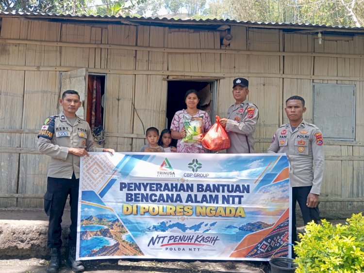 Polres Ngada Salurkan Bantuan PT Trinusa Resources dan CBP Group kepada Warga Terdampak Gempa