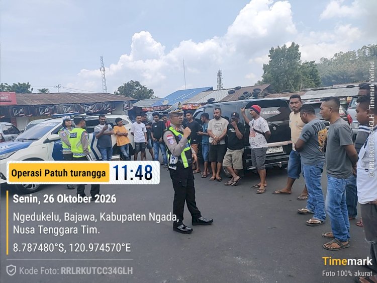 OPERASI PATUH TURANGGA 2026, POLRES NGADA BERIKAN IMBAUAN DAN TEGURAN SIMPATIK KEPADA PENGENDARA DI TERMINAL KOTA BAJAWA ‎